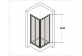 Kabina narożna Huppe Classics 75x75 cm, drzwi suwane, srebrny połysk, szkło przeźroczyste 