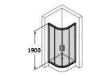 Kabina półokrągła drzwi suwane Huppe Classics 80x80 cm, srebrny matowy, szkło przeźroczyste 