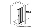 Drzwi suwane 2 częściowe wejście Huppe Classics 100 cm, PRAWE, srebrny mat, szkło przeźroczyste