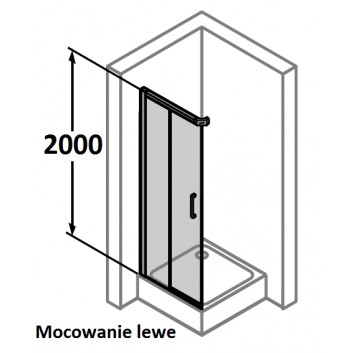 Drzwi suwane 2 częściowe wejście Huppe Classics 80 cm, LEWE, srebrny połysk , szkło przeźroczyste z powłoką Anti Plaque - sanitbuy.pl