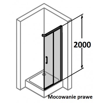 Drzwi suwane 2 częściowe wejście Huppe Classics 80 cm, LEWE, srebrny połysk , szkło przeźroczyste z powłoką Anti Plaque - sanitbuy.pl
