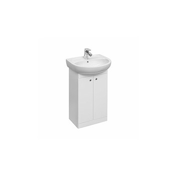 Zestaw łazienkowy Koło Solo umywalka meblowa (40x33 cm) z szafką stojącą (39x81x22 cm), biały połysk- sanitbuy.pl
