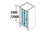 Drzwi prysznicowe Huppe Design Pure - składane, szer. 1200 mm, szkło z powłoką Anti-Plaque- sanitbuy.pl
