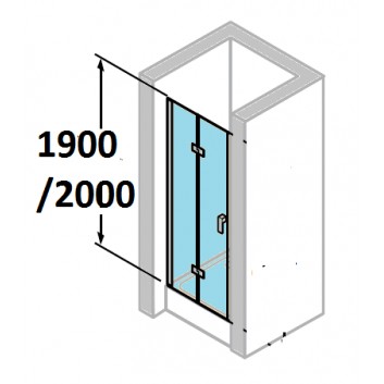 Drzwi prysznicowe Huppe Design Pure - składane, szer. 1200 mm, szkło z powłoką Anti-Plaque- sanitbuy.pl