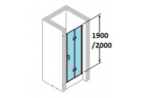 Drzwi skrzydłowe Huppe Design Pure składane, szer. 80 cm, wys. 190 cm,stebrny mat, szkło z Anti-Plaque- sanitbuy.pl