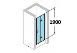Drzwi skrzydłowe Huppe Design Pure składane, szer. 90 cm, wys. 190 cm, srebrny mat, szkło z Anti-Plaque- sanitbuy.pl