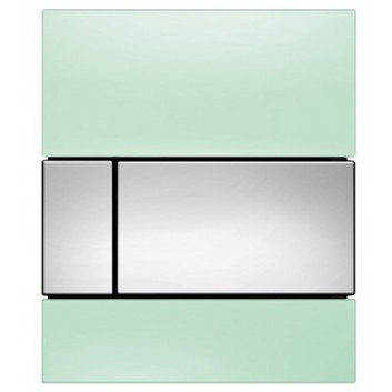 Przycisk spłukujący TECEsquare do pisuaru z wkładką zaworową - szkło zielone, przycisk stal szczotkowana- sanitbuy.pl