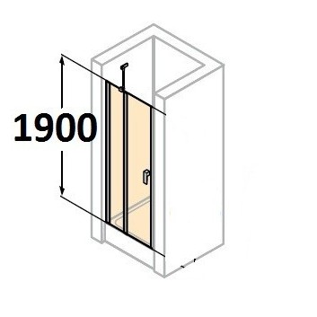 Drzwi prysznicowe Huppe Design Pure skrzydłowe ze stałym segmentem, szer. 90 cm, profil chrom eloxal, szkło z powłoką Anti-Plque- sanitbuy.pl