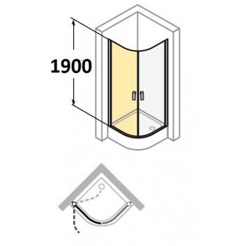 Drzwi prysznicowe Huppe Design Pure- skrzydłowe, szer. 1000mm, profil chrom eloxal- sanitbuy.pl