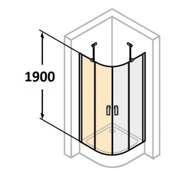 Drzwi prysznicowe Huppe Design Pure skrzydłowe ze stałym segmentem, szer. 800mm, profil chrom eloxal, szkło z powłoką Anti-Plaq- sanitbuy.pl