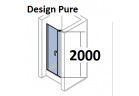 Drzwi do wnęki Huppe Design Pure składane z częścią boczną, szer. 140 cm, wys. 200 cm, srebrny mat, przeźroczyste z Anti Plaque