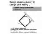 Kabina w kształcie U Huppe Design Pure, srebrny mat, szkło przeźroczyste