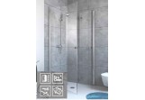 Kabina Radaway Fuenta New KDD-B 90x90 cm (typ - BIFOLD), chrom, szkło przeźroczyste EasyClean, 384071-01-01L+384071-01-01R