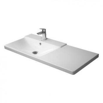 Umywalka Duravit P3 Comforts lewa,125x50 cm z trzema otworami na baterię z powłoka WonderGliss- sanitbuy.pl