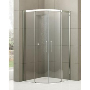 Kabina prysznicowa Novellini Rose Rosse r 80 cm półokrągła, profil chrom, szkło przeźroczyste- sanitbuy.pl