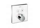 Bateria termostatyczna Hansgrohe ShowerSelect Glass podtynkowa, el. zewnętrzny, biały/chrom, 2 odbiorniki