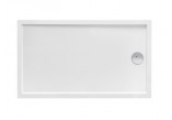 Brodzik prostokątny, akrylowy Roca Granada Medio 140 x 80 x 7,5 cm, biały 