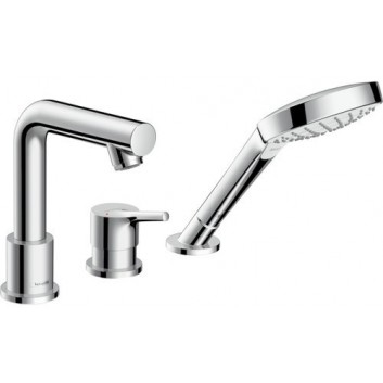 Bateria wannowa Hansgrohe Talis S, 3-otworowa, do montażu na brzegu wanny, DN15, chrom- sanitbuy.pl