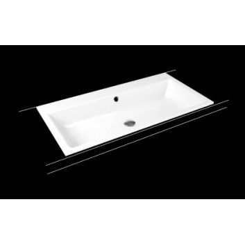 Umywalka wpuszczana w blat Kaldewei Puro 90 x 46 x 14 cm, biała, otwór na baterię, z przelewem, powierzchnia uszlachetniona- sanitbuy.pl
