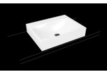 Umywalka nablatowa Kaldewei Silenio 60 x 46 x 12 cm, stalowa, biała, otwór na baterię, z przelewem, powierzchnia uszlachetniona