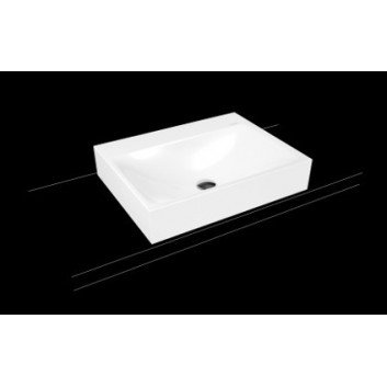Umywalka nablatowa Kaldewei Silenio 60 x 46 x 4 cm, biała, otwór na baterię, z przelewem, powierzchnia uszlachetniona- sanitbuy.pl