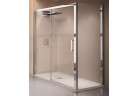 Drzwi prysznicowe przesuwane Novellini Kuadra 2P 120-126 cm prawe, profil chrom, szkło przeźroczyste  