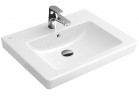 Umywalka prostokątna Villeroy & Boch 2.0 ścienna, biały alpin CeramicPlus, 60 x 47 cm, środkowy otwór na baterię