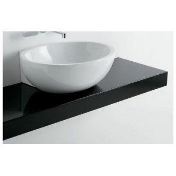 Półka pod umywalki Flaminia Fonte 74, 250-80 x 46 x 10 cm, czarny połysk, materiał: pietraluce- sanitbuy.pl