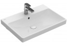 Umywalka wisząca, prostokątna Villeroy & Boch Avento biały Alpin, 65 x 47 x 15,5 cm, przelew, otwór na baterię, powłoka CeramicPlus