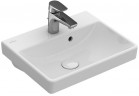 Umywalka wisząca, prostokątna Villeroy & Boch Avento  biały Alpin, 45 x 37 x 15 cm, przelew, otwór na baterię, powłoka CeramicPlus