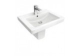 Umywalka Villeroy & Boch Subway 2.0 60x47 cm, z 1 otworem na baterię, z przelewem, Weiss Alpin