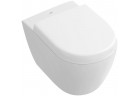 Miska Villeroy&Boch Subway 2.0, wisząca, 35,5x48 cm, bez rantu, odpływ poziomy, Weiss Alpin CeramicPlus + DESKA WOLNOOPADAJĄCA